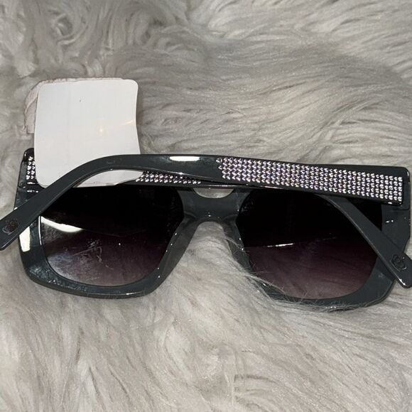 Juicy Couture grey rhinestone large frame sunglasses